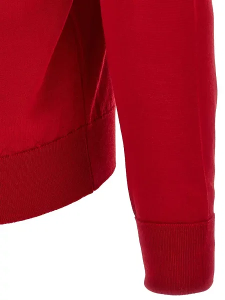 Lung tricou polo John Smedley roșu