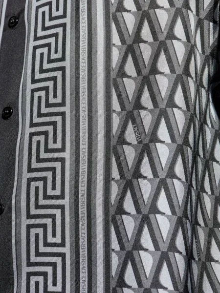 Cămașă Versace cu imprimeu geometric gri