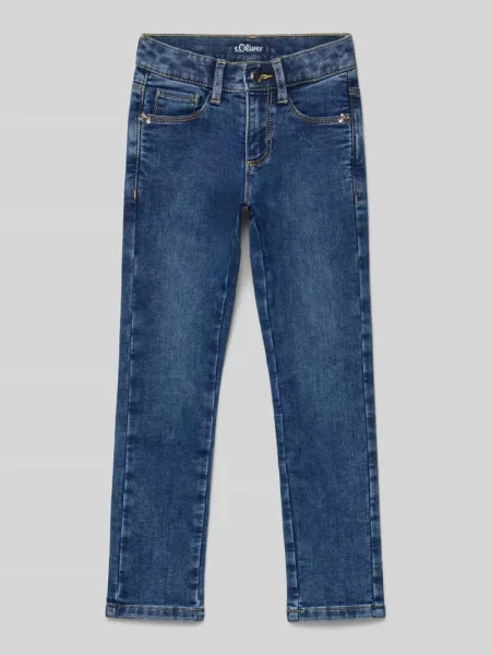 Jeansy o kroju slim fit z mieszanki bawełny model ‘KATHY’ S.oliver Red Label niebieskie