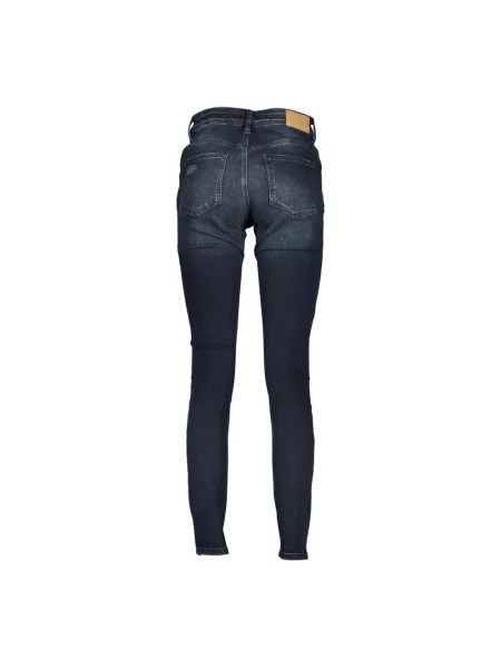 Skinny jeansy skinny Desigual z nadrukiem niebieskie
