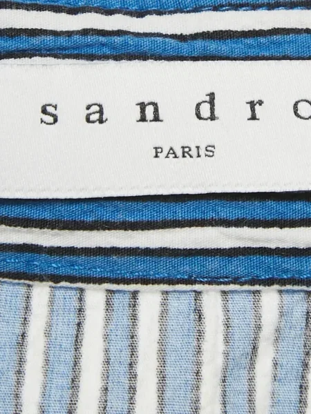 Koszula Sandro z perełkami w paski niebieska