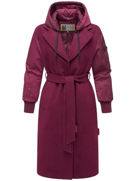 MARIKOO Palton de iarnă Tjadee bordeaux roșu