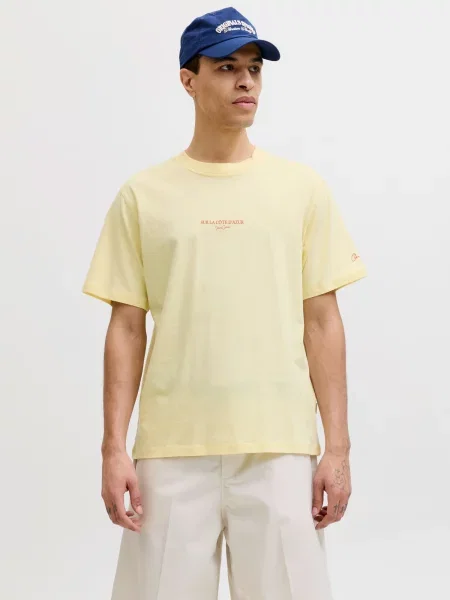 JACK & JONES Majica JORHyeres svetlo / pastelno rumena / oranžna / malina modra