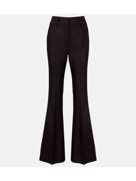 Pantaloni Gabriela Hearst cu talie înaltă de lână maro