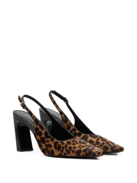 Pantofi cu toc Stuart Weitzman cu imagine cu model leopard slingback maro