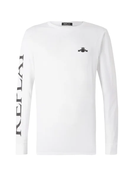 REPLAY Tricou negru alb