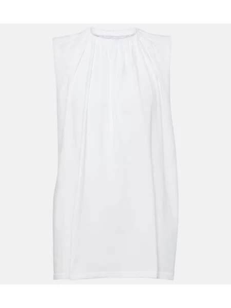 Top Mm6 Maison Margiela cu volane din jerseu alb