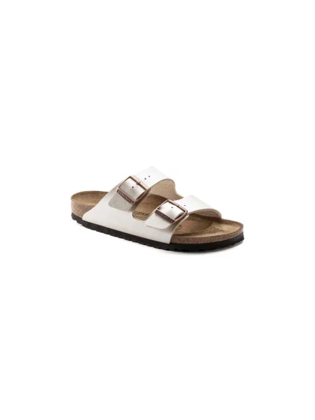 Klapki Birkenstock skórzane beżowe