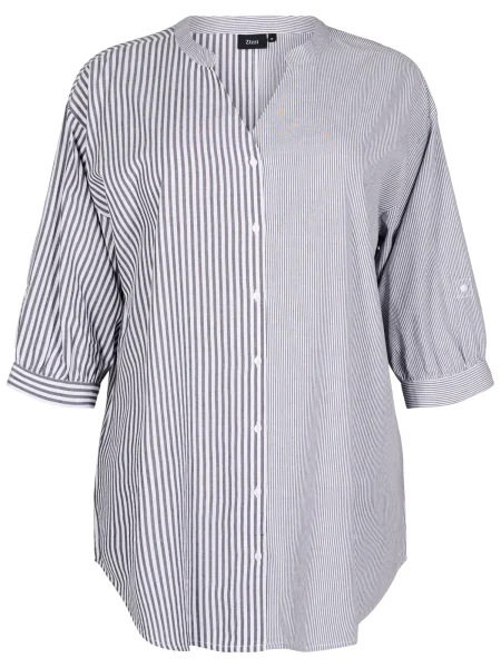 Zizzi Tunika Mfia pegasto črna bela