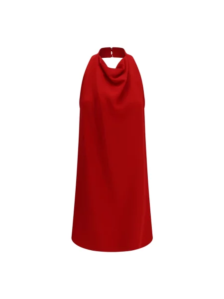 Lniana sukienka Valentino czerwona