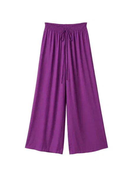 Pantaloni palazzo Nema cu cordon violet