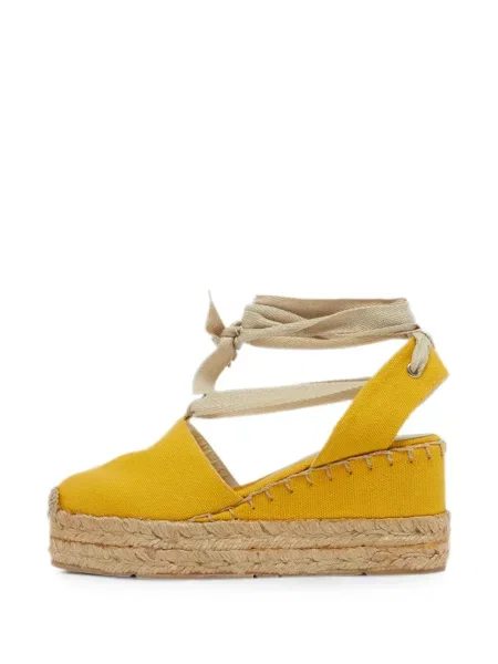 Sandale Ralph Lauren Collection cu pană cu bretele galben