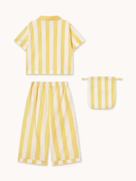 Tinycottons Дитяча піжама YELLOW STRIPES SET жовта