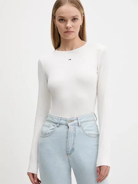 Tommy Jeans Tričko s dlhým rukávom biela