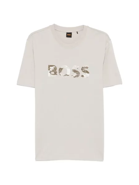 Tricou Boss cu autograf gri
