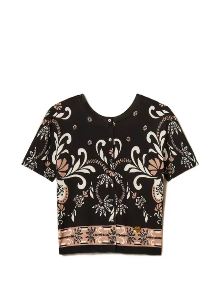 Fular Twinset cu imagine negru
