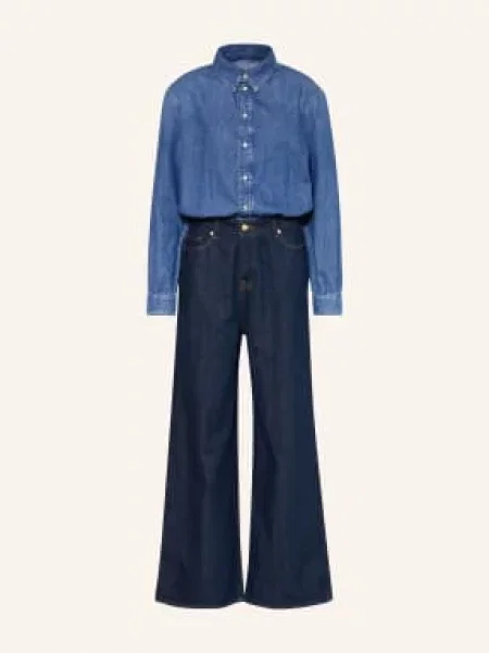 7 For All Mankind Jeansowy Kombinezon Double blau niebieski
