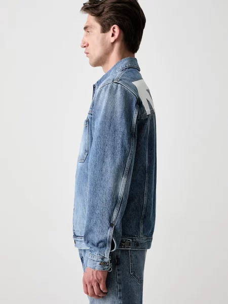 Off-White Half Arrow jachetă din denim pentru bărbați alb