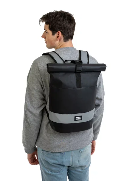 Rucsac Everyday Rolltop gri argintiu / negru alb