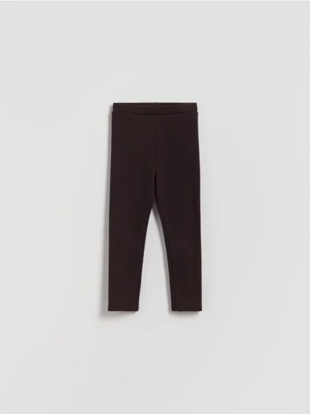 Reserved Ocieplane legginsy ciemnobrązowy