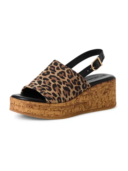 Tamaris Sandale ombră / cappuccino / negru maro