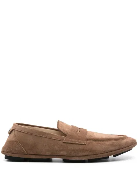 Pantofi loafer Dolce & Gabbana din piele de căprioară maro