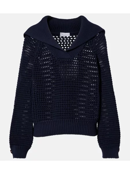 Pulover Brunello Cucinelli albastru