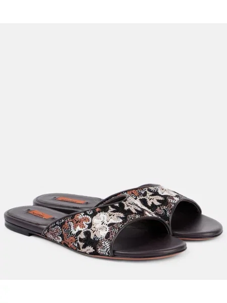 Papuci tip mules Missoni din piele negru