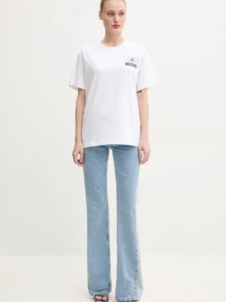 Moschino Jeans jeansy high waist niebieskie