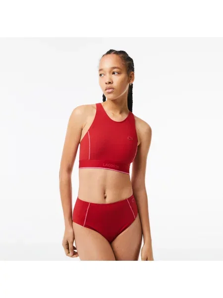 Lacoste Góra Od Bikini Bordowa Bordowy