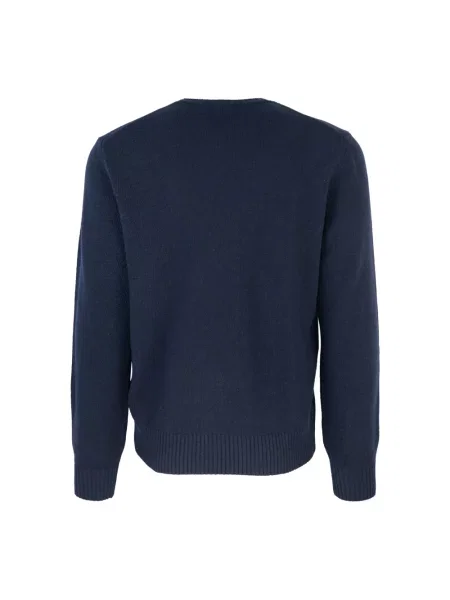 Bluza Lacoste wełniana z długim rękawem niebieska