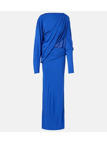 Rochie Christopher Esber din jerseu drapată albastru