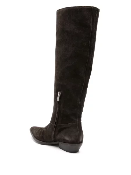 Botine Officine Creative din piele de căprioară maro