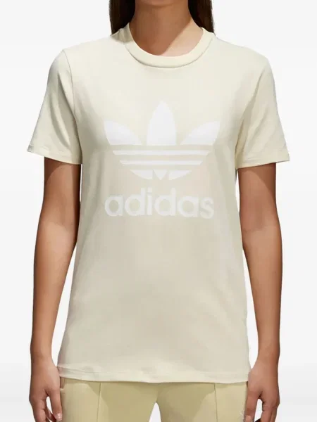 Legginsy Adidas do biegania z nadrukiem z dekoltem w serek czerwone