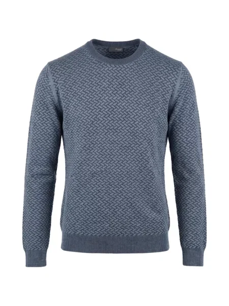 Sweter Drumohr z wełny merino niebieski
