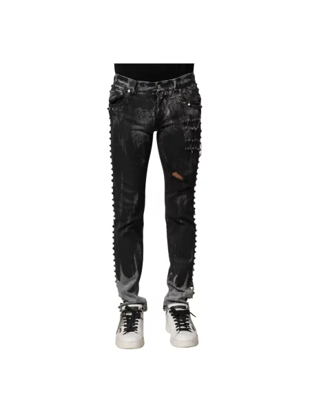 Skinny jeansy skinny Dolce And Gabbana czarne