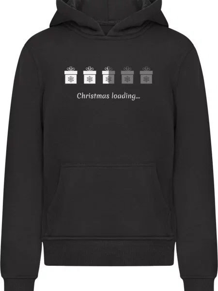 Merchcode Tréning póló Christmas Gifts Loading sötétszürke / fekete fehér