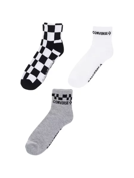 Čarape Converse s autogramom karirane smeđa