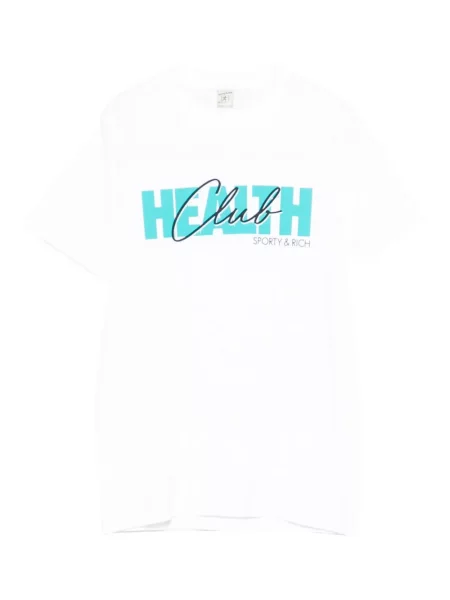 Tricou Sporty & Rich cu imagine alb