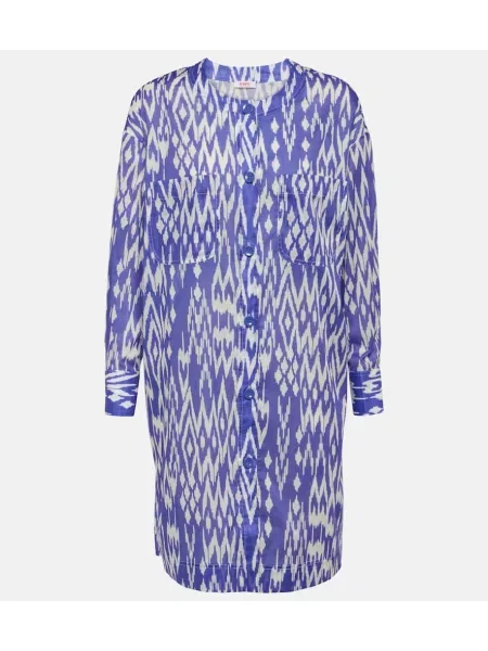 Rochie tip cămașă Eres cu imagine de costum violet