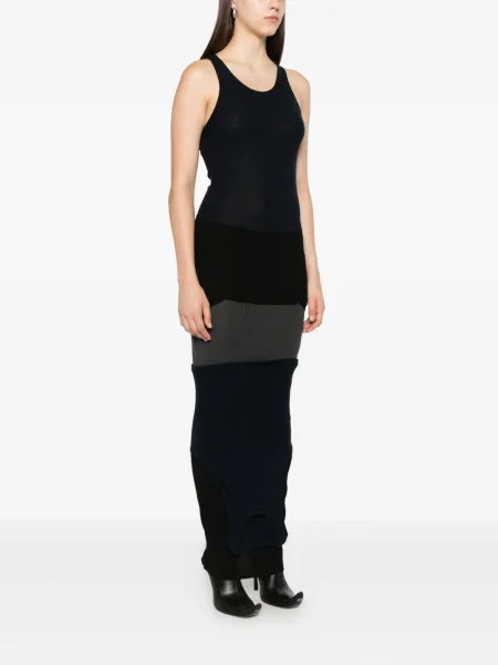 Rochie maxi Balenciaga fără mâneci de costum albastru