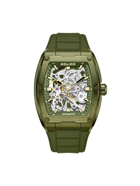 POLICE Analogové hodinky Automatic watch Skeletor' zelená