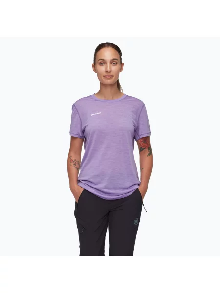 Koszulka trekkingowa Mammut Tree Wool FL lavandin melange brązowa