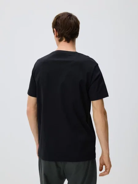 Reserved Футболка regular fit з мерсеризованої чорний