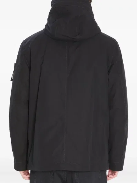 Geacă parka Stone Island cu glugă cu strasuri negru