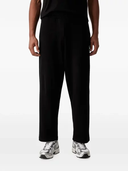 Pantaloni Ea7 Emporio Armani alergare cu autograf negru