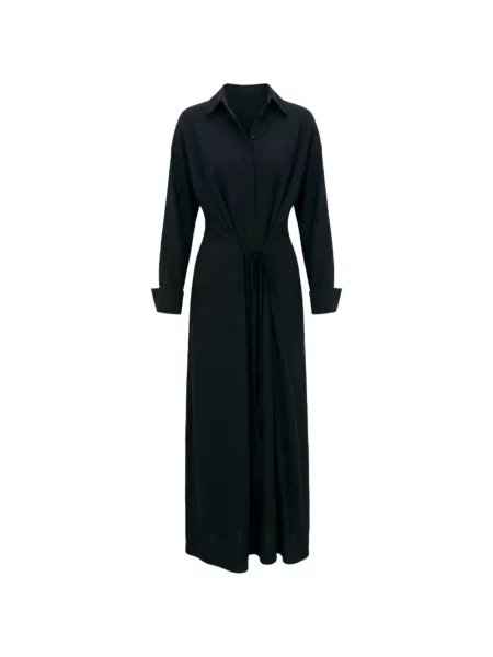Rochie tip cămașă Sportmax cu legături negru
