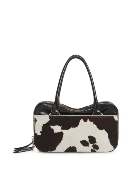 Geantă shopper Marni din piele cu imagine maro