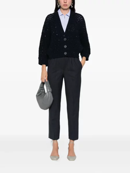 Pantaloni Peserico de lână albastru