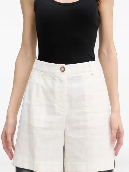 Pantaloni scurți Benetton în carouri alb
